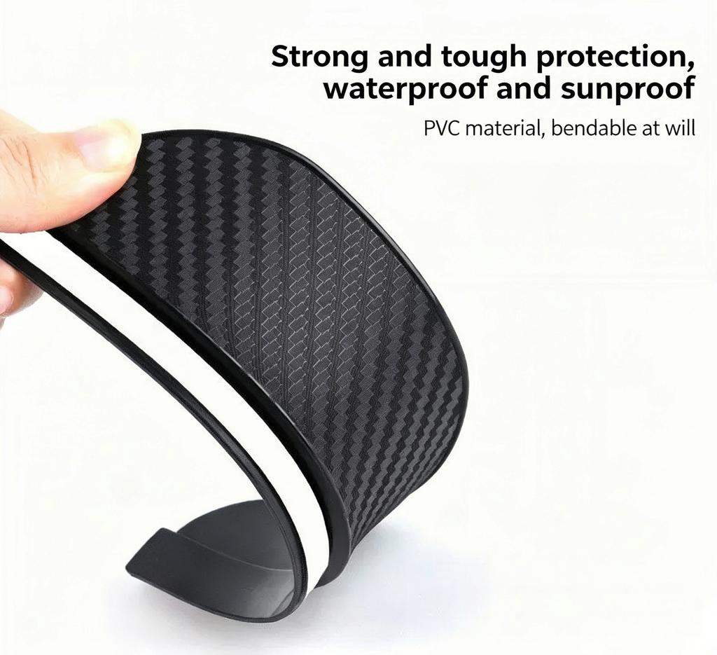2Pcs Clear & Carbon Fiber Car Rearview Mirror Rain Eyebrow Sun Visor Anti Fog Waterproof Shield Universal Fit All BMW Series Aut EV2
