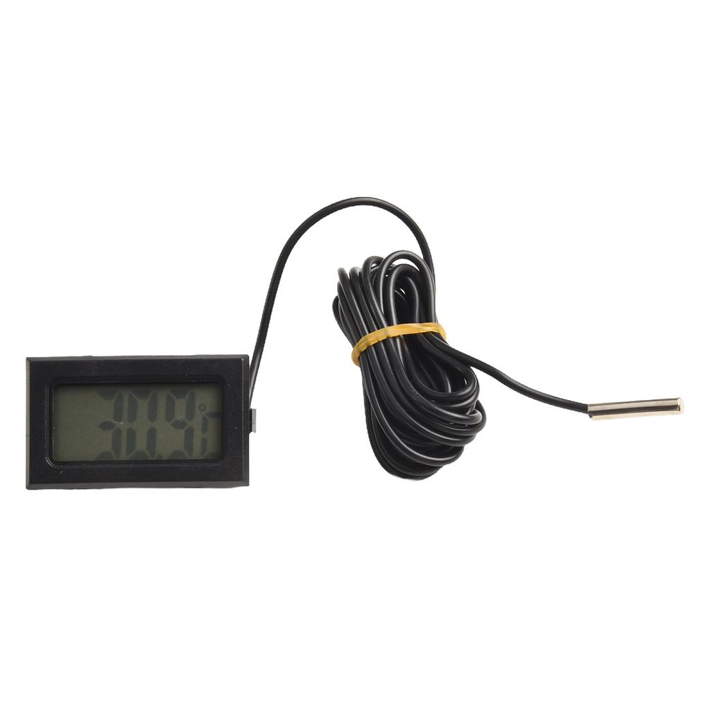 Waterproof Sensor Remote Thermometer LCD Up to 110°C Cable 2M Button Battery