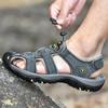 Men's Leather Sandals Summer Shoes Mens Sandals Fashion Casual Outdoor Beach Slippers Breathable Wading Shoes