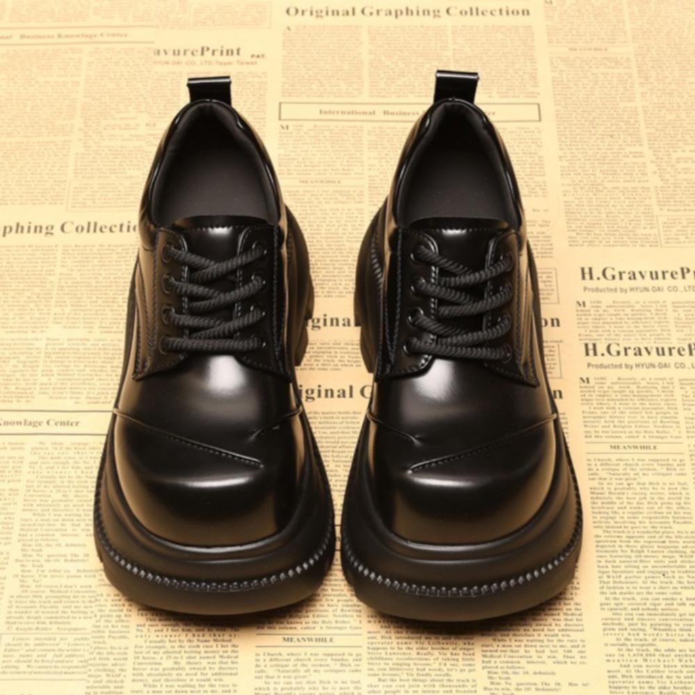 Women's Platform Shoes Thick Soled Inner Height Increasing Women's Shoes 9cm Small Leather Shoes Women's Autumn New Single Shoe