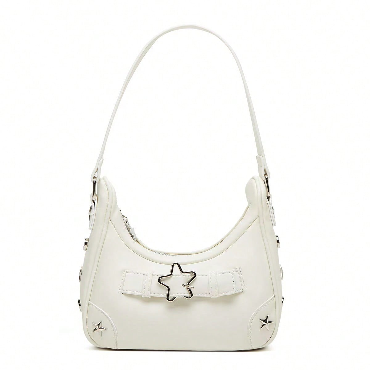 Stern-Unterarmtasche Damen-Handtasche Vintage Stern Damen-Umhängetasche white bunt