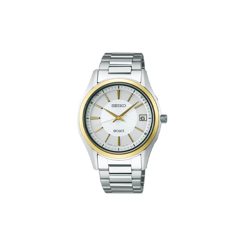 SEIKO DOLCE series 100 meters waterproof solar Quartz titanium strap 39.2mm men s watch white dial SADZ188 синий