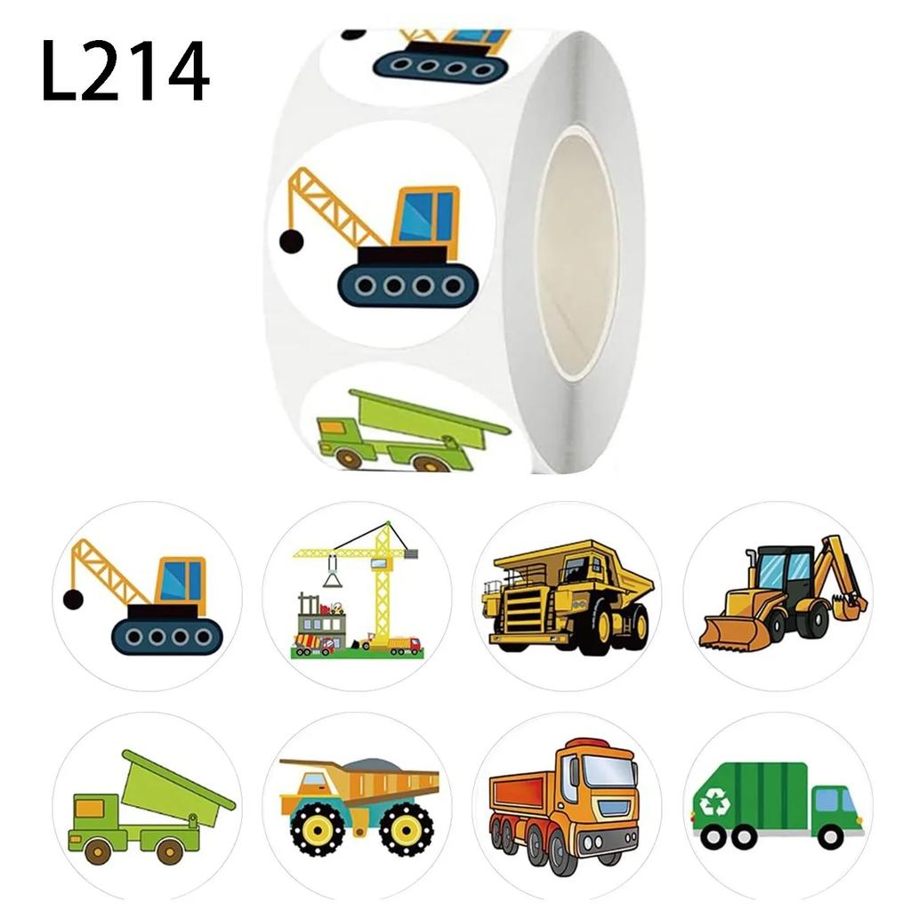 500pcs Engineering Vehicle Toys Stickers For Kids Toys Decals For School Reward Students Laptop Phone Sticker Labels