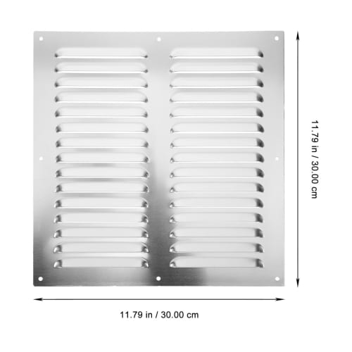 NUOLUX Air Vent Cover, Stainless Steel Ventilation Grille, Exhaust Vent Louver Grille Cover, Silver