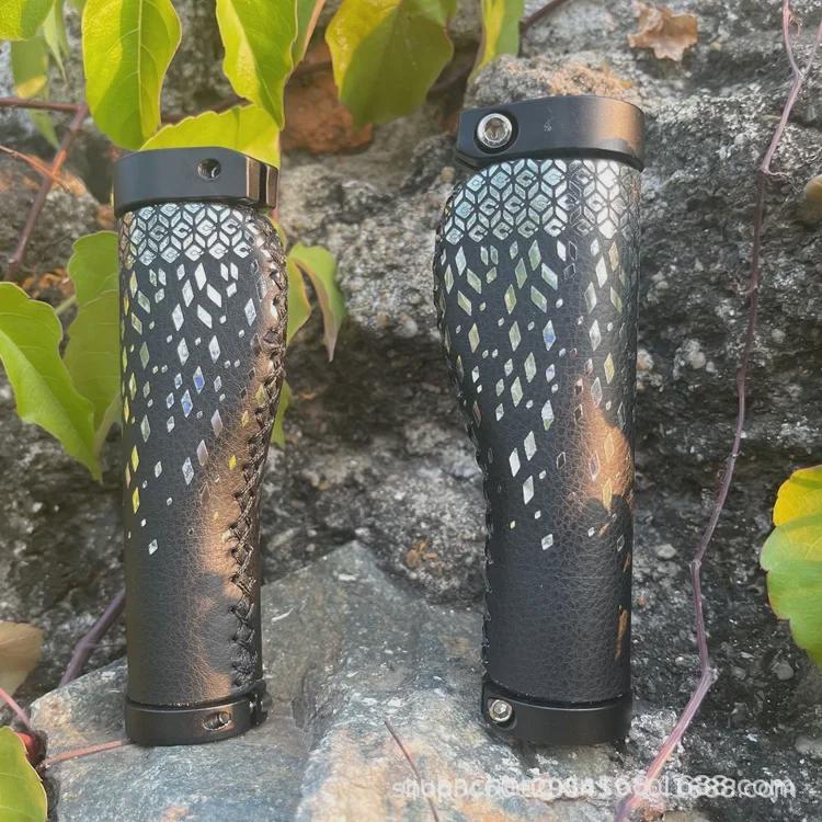 Retro Leather Shock-Absorbing Long-Distance Mountain Bike Grips