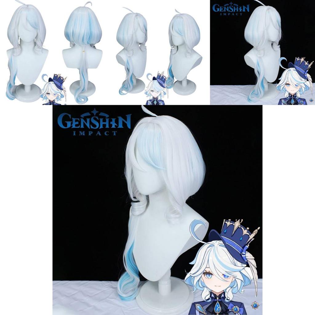 Genshin Impact Focalors Cosplay Wig High-quality Heat Resistant Hair Fiber