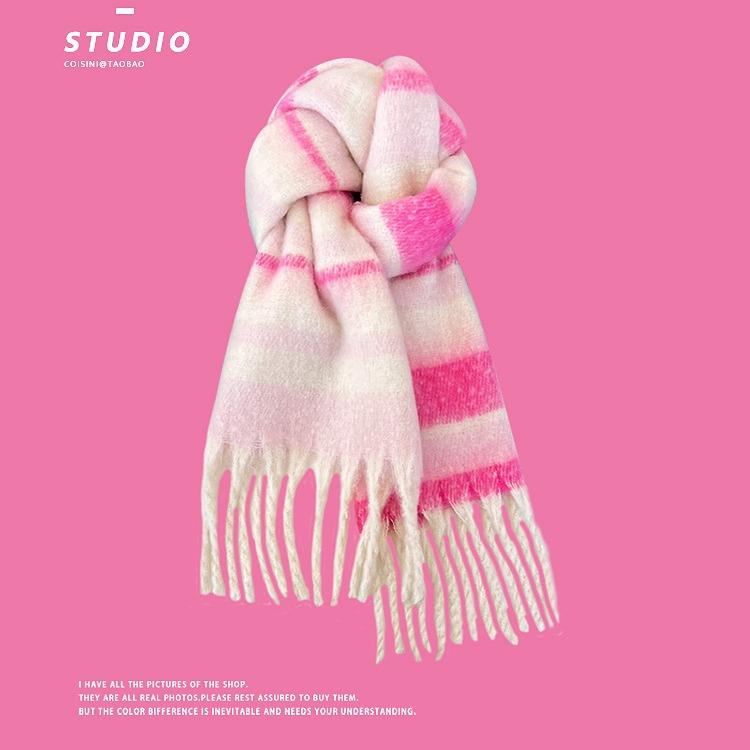 Maillard Premium Atmospheric Scarf for Women Winter New Korean Version Versatile Thickened Mohair Plush Scarf Autumn