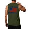 Men's Loose Fit Sleeveless Casual Tank Top with Flag Print Comfortable Athletic Muscle Shirt for Summer Outdoor Activities