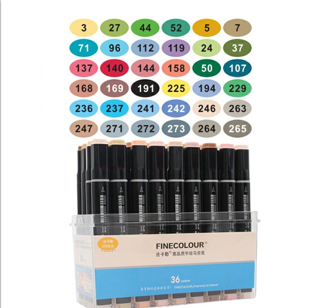 Finecolour EF102 Double-headed Soft Brush Professional Sketch Drawing Art Markers Pen
