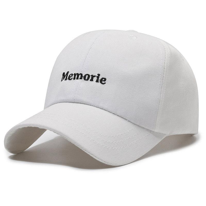 

Memorie Letter Embroidered Baseball Cap Round Top Breathable Hat Gift Adjustable белый