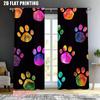 2pc    Curtains Dog Paw Versatile Fabric  Without Electricity Holiday Decorations Use for Bedroom living room