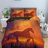 3D Horse Printing Duvet Cover Animal Bedding Set Twin Full Double Queen King Size for Kids Men Black Soft Quilt Cover Pillowcase