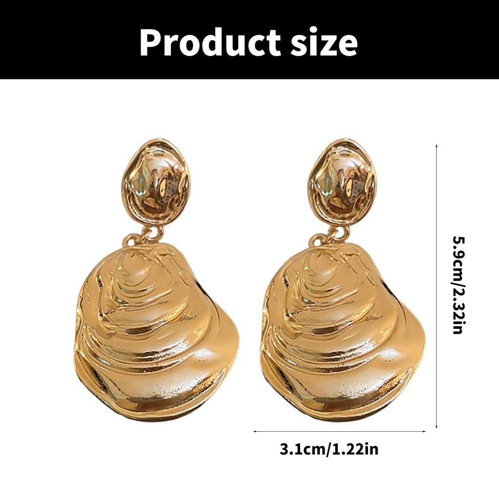 Lightweight Hammered Drop Earrings Stylish Gold/Silver Plated Drop Earrings for Women with a Modern Geometric Twist