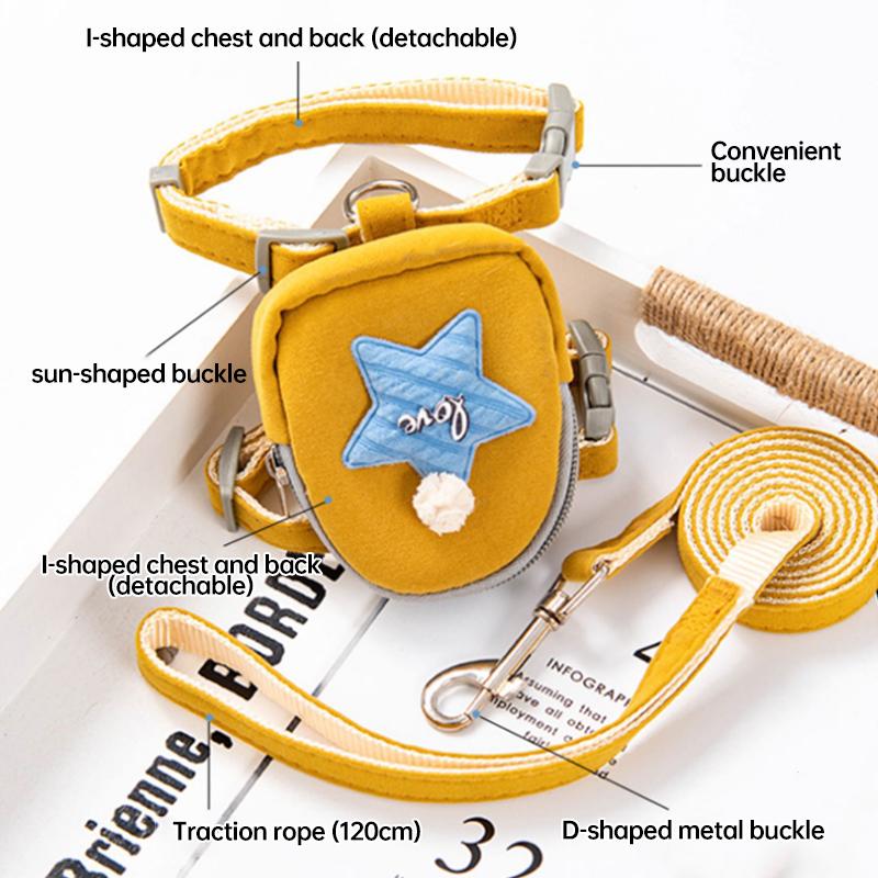 Adjustable Dog & Cat Leash - Secure Anti-Breakaway Chest Strap for Outdoor Walking & Pet Backpack Use Pet Accessories