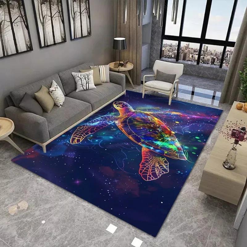 Turtle Printing Large Carpet Anti Slip and Wear-resistant Used in Living Rooms Mat Bedrooms and Other Scenes Soft Rug Beautiful