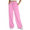 Women's Wide-leg Sports Pants, High-waist Loose Casual Pants, Drawstring Sports Flared Pants, Jogging Pants with Pockets