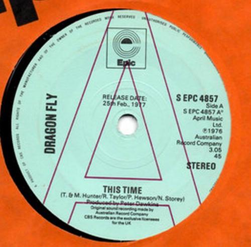 

7inch Record DRAGONFLY - This Time SEPC4857PROMO Epic 1977 UK Rock Used