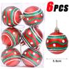 6Pcs Christmas Ball Ornaments With Painted Xmas Tree Hanging Pendant New Year Gifts For 2025 Christmas Navidad Party Decoration