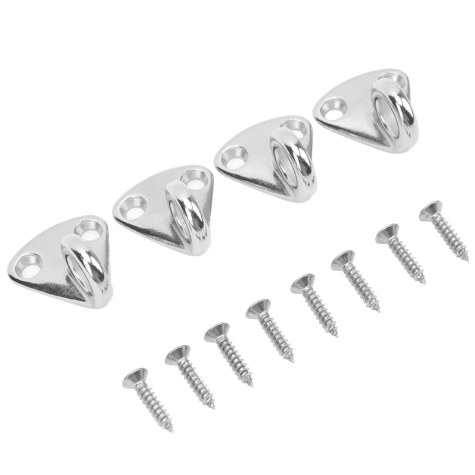 

4 шт. Крюк для фена из нержавеющей стали, морской кольцевой крюк с 8 винтами для крепления канатов и развешивания одежды