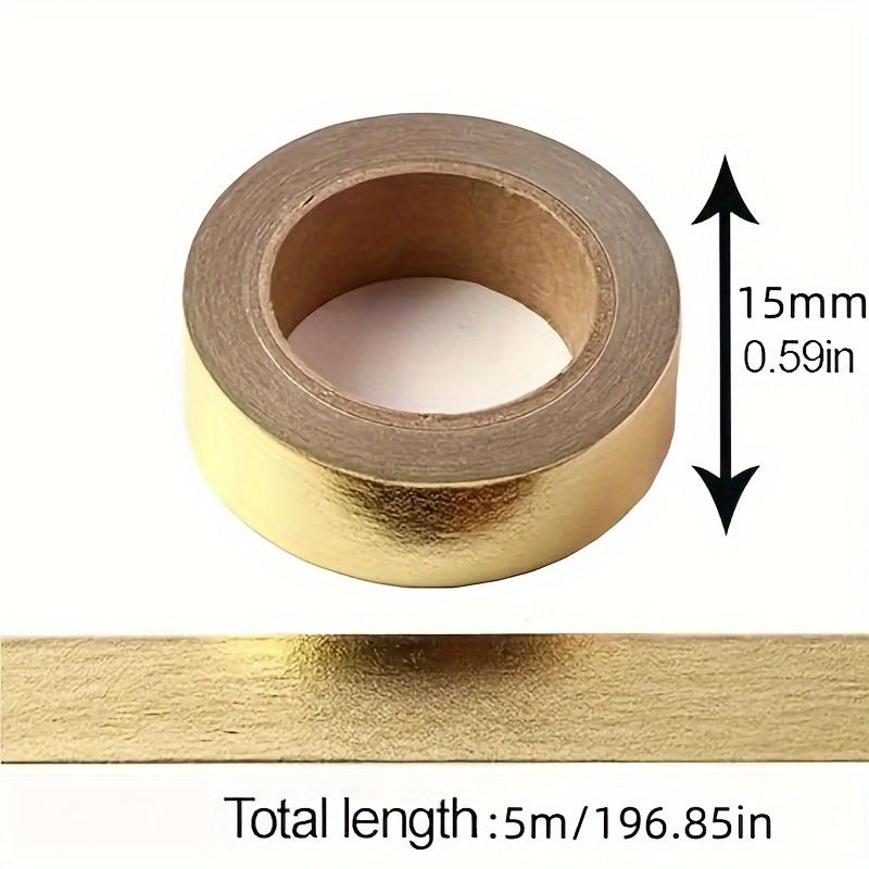 5pcs Foil Paper Tape 0.59in X196.85 In(15mm*5M) Paper Tape, MaskingTape Craft Supplies Tape for Scrapbooking DlY Craft Decoration FoilPaper