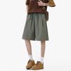 VUUG Men's Solid Color Ice Silk Loose Fit Casual Shorts
