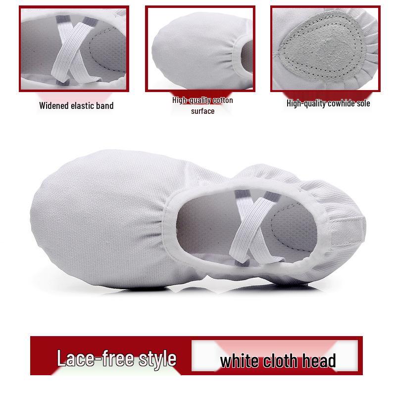 

Girls Professional No-Tie Ballet Dance Shoes - Soft Sole, Canvas, Flesh Color 35
