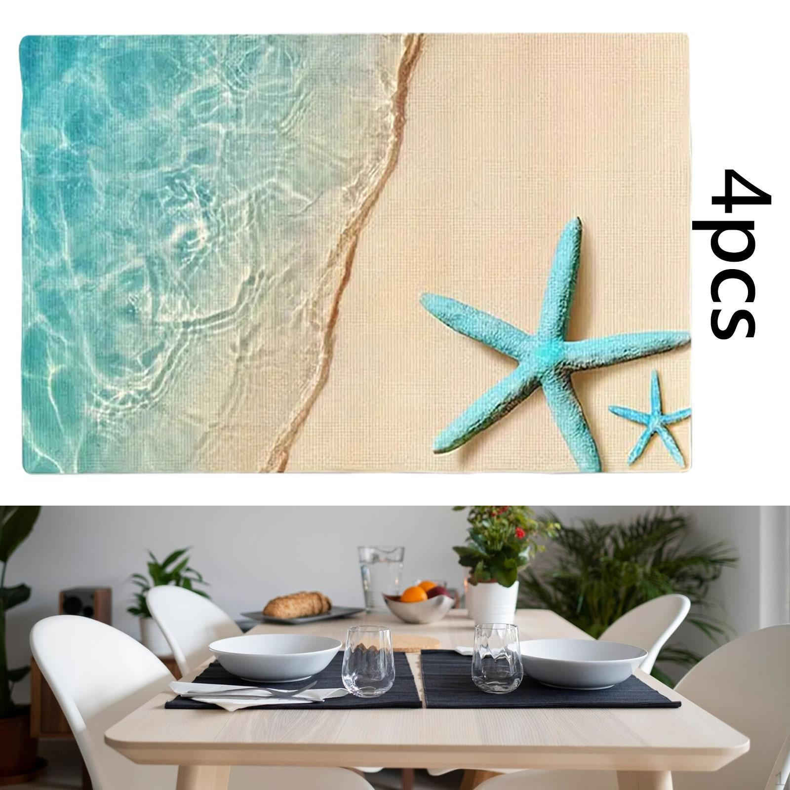 

4 штуки льняных обеденных салфеток, термостойкие, противоскользящие, пляжные подставки для стола, современные для кухни C