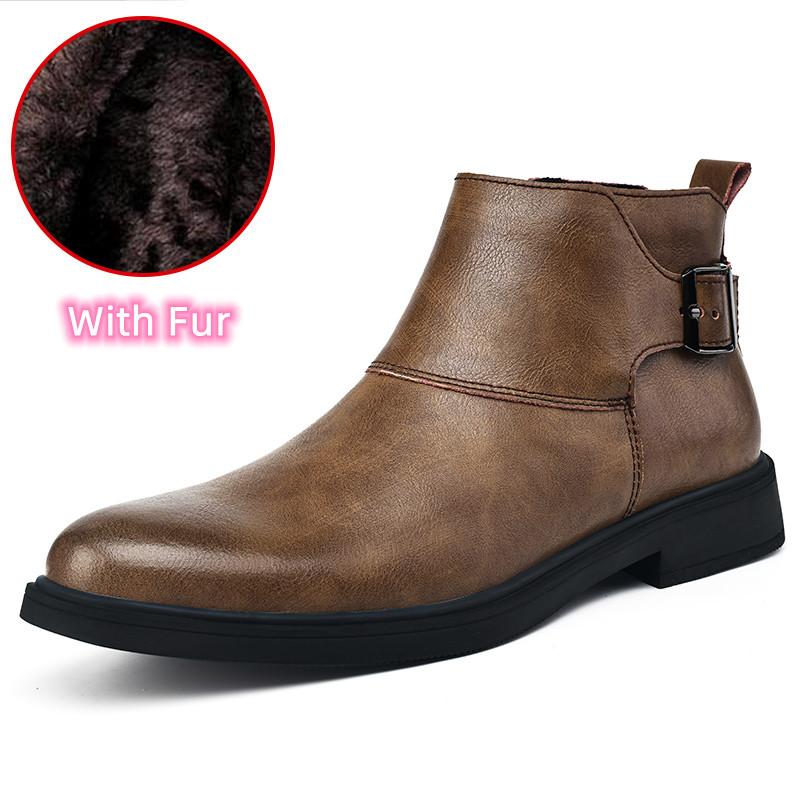 Side Zipper Male Ankle Boots Genuine Leather Men's Motorcycle Boots Classic for Men Ankle Boots 2024 Men Casual Low Top Shoes