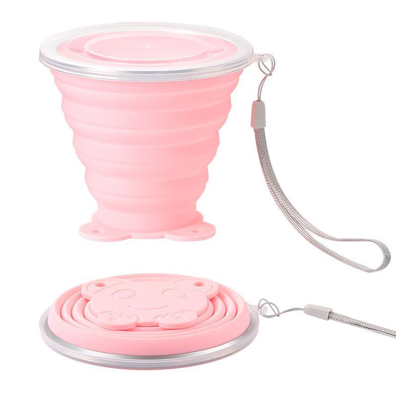 180Ml Portable Silicone Folding Water Cup Heat Resistant Foldable Mug With Lid For Outdoor Travel Drinking
