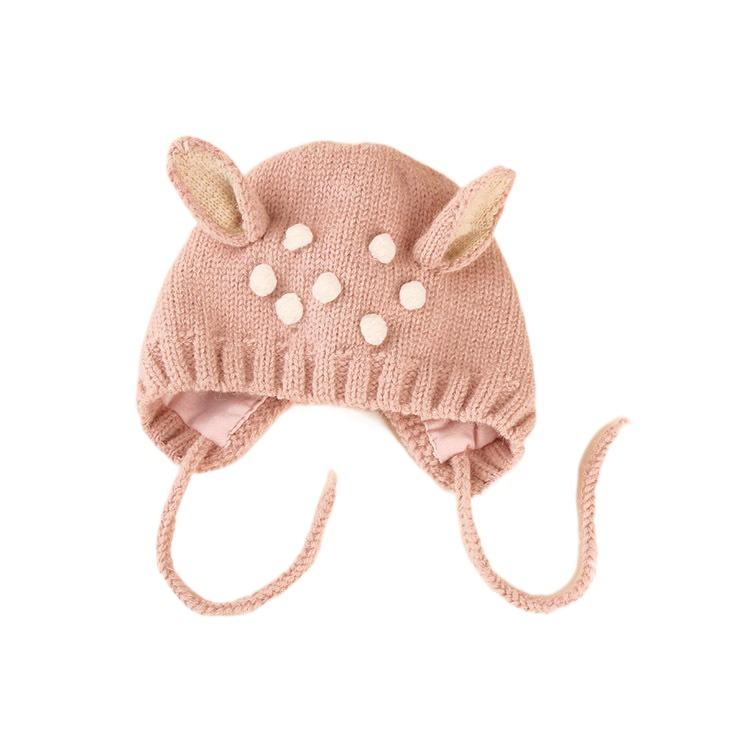 Teplá kojenecká pletená čepice Rozkošná dětská čepice Nové čepice pro miminka Jelenče Batole