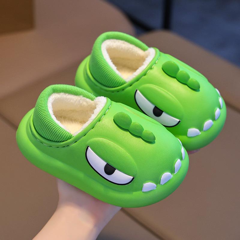 Children’s Winter Cotton Slippers: Fleece-Lined, Waterproof, EVA Squishy Feel, Warm, Closed Heel - Parent and Child Sizes Available