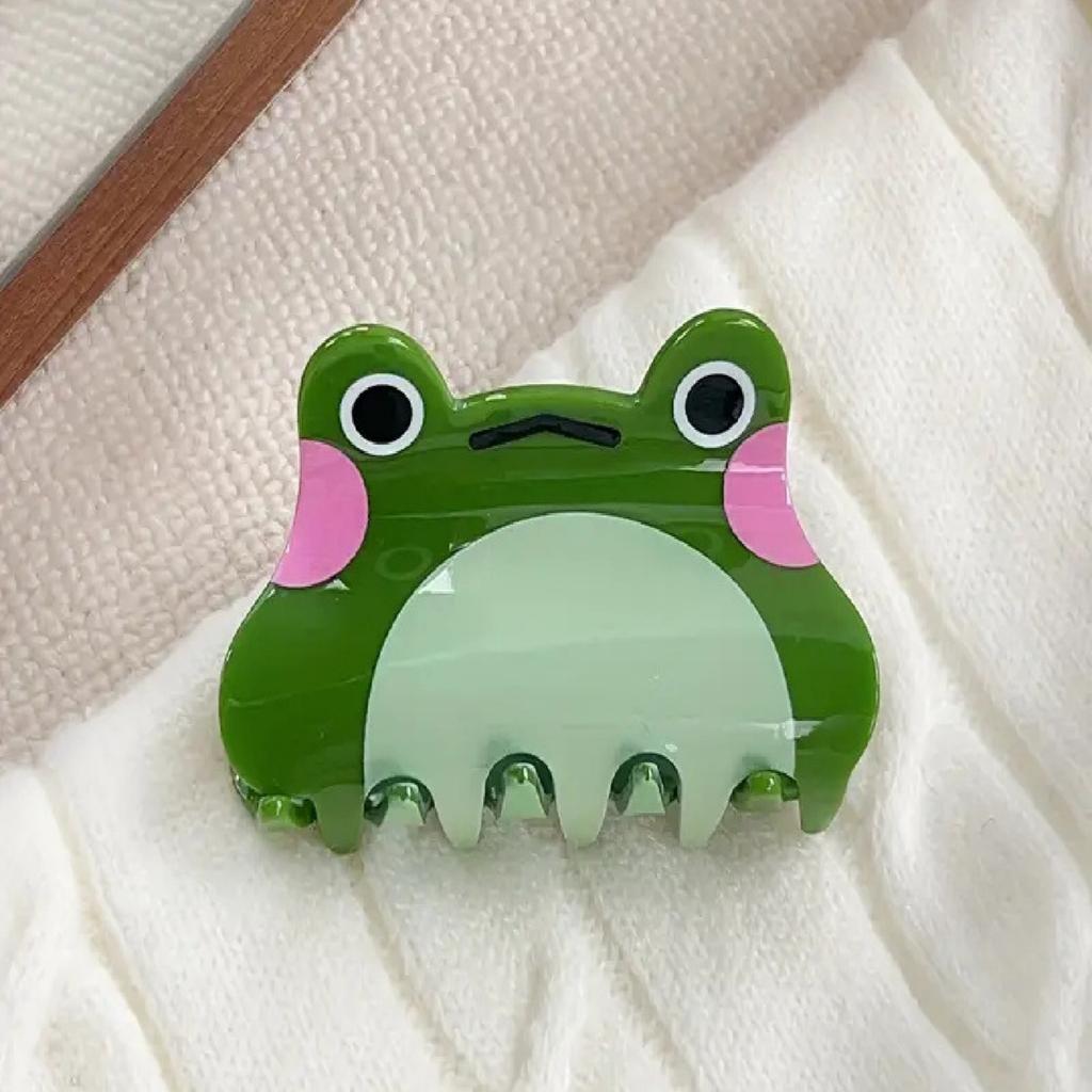 1PC Cute, Cartoon, Frog, Grab Clip, Creative, Ponytail Clip, Acrylic, Shark Clip, Daily, Holiday, Party, Hair Clip