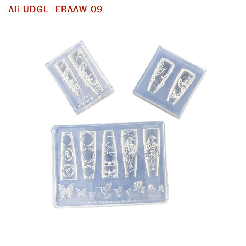One-piece Peacock 3D Emboss Silicone Artistic Nail Design DIY Manicure Moulds