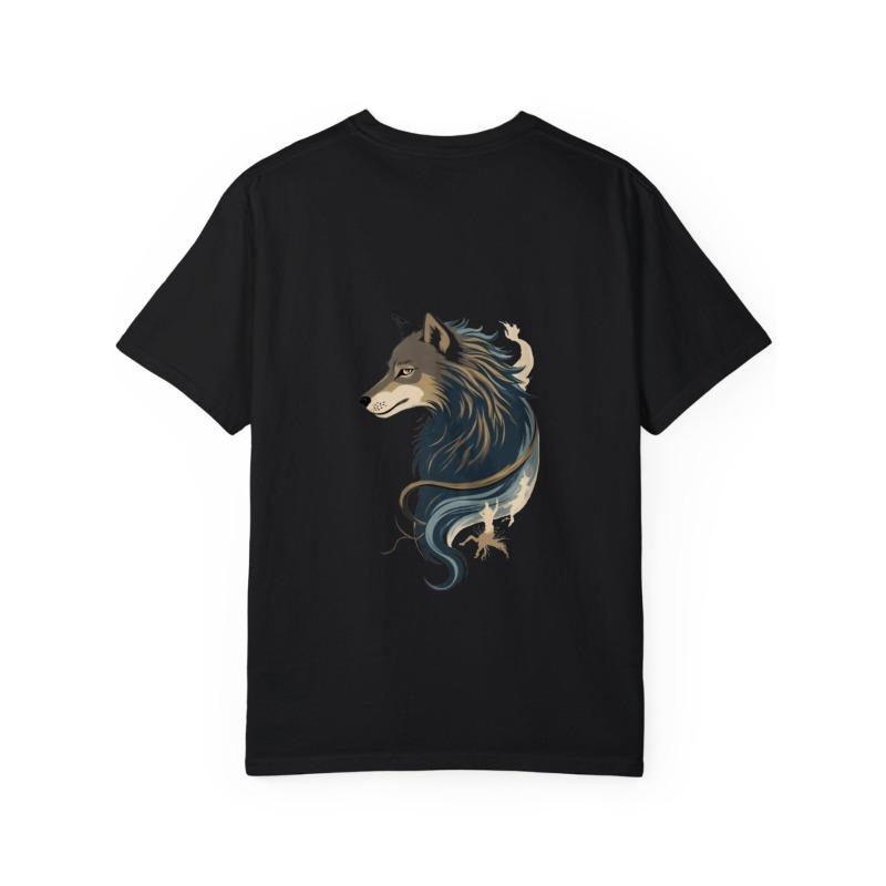 Wolf Graphic Print T Shirt White Animal Design for Casual Wear