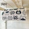 Túnel Acogedor para Mascotas Cama para Hámster, Túnel Escondite para Cobayas, Estampados Lindos de Gatos, Escondite Colgante Lavable Forrado de Felpa, Accesorio para Jaula para Petauro del Azúcar