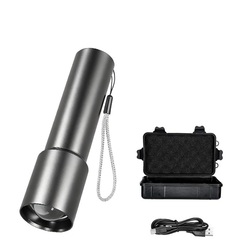 Powerful LED Handheld Flashlights Type-C Rechargeable Aluminum Torch Mini Portable Zoom Outdoor Camping Hiking Emergency Lantern