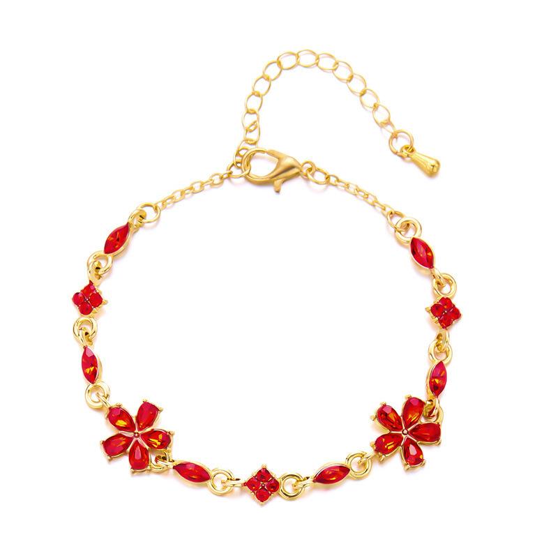 Fashion Fresh Crystal Flower Bracelet For Women Versatile Daily Jewelry