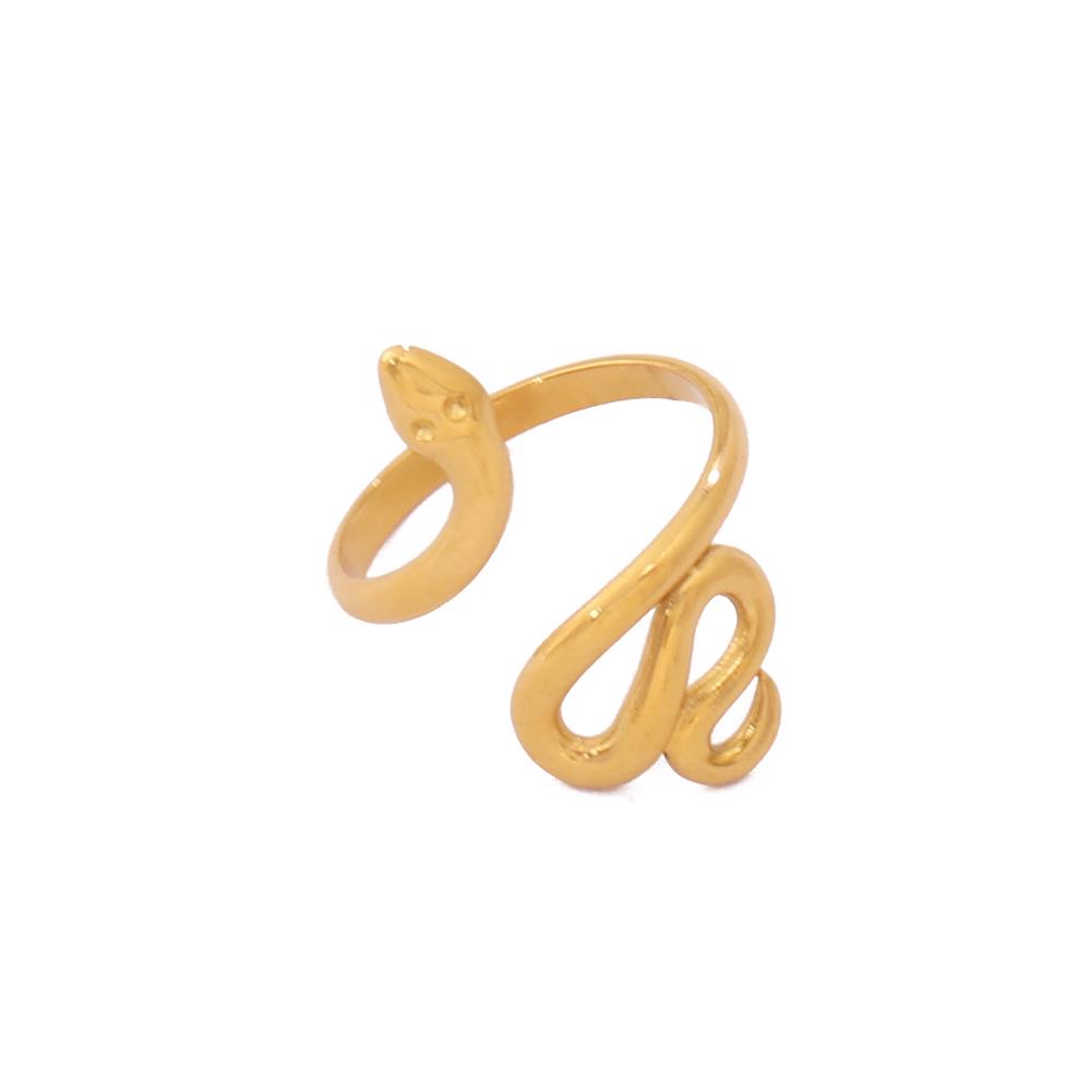 Exaggerated Snake Shape 18K Gold Plated Open Ring - Women's Jewelry