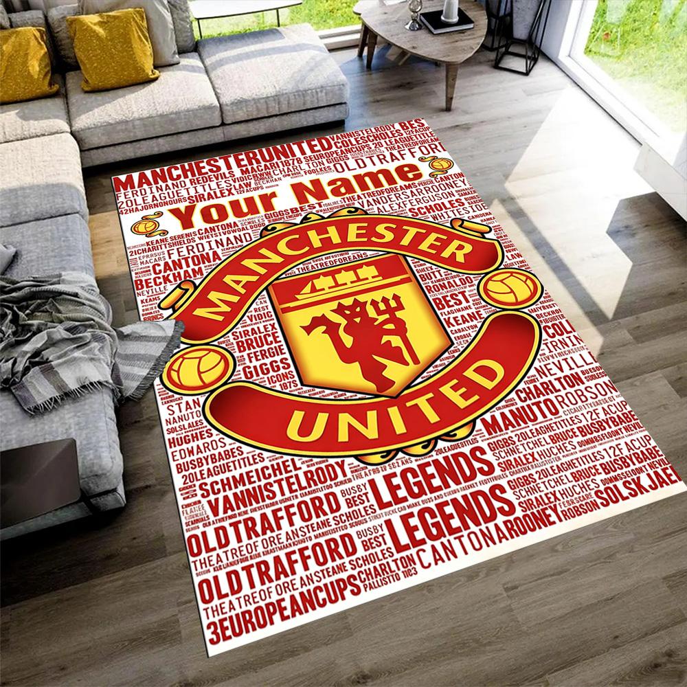 Manchester Customized Name Floor Mat Design for Playrooms Study room Outdoor Hallway Anti-slip Rug Decorate Offices Perfect Gift for Friends & Family