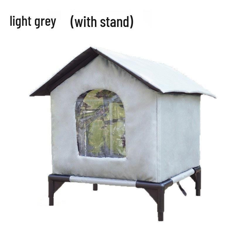Całoroczny podwyższony dom dla psa i kota z izolowanym dachem