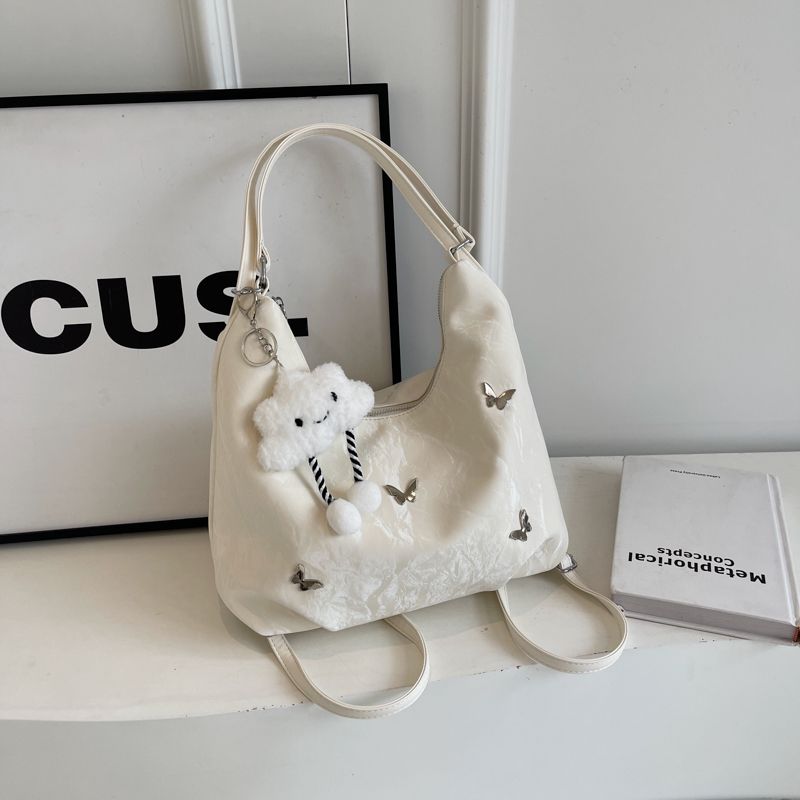 

Bag Female Fashion Multipurpose Bucket Shoulder Backpack Beige