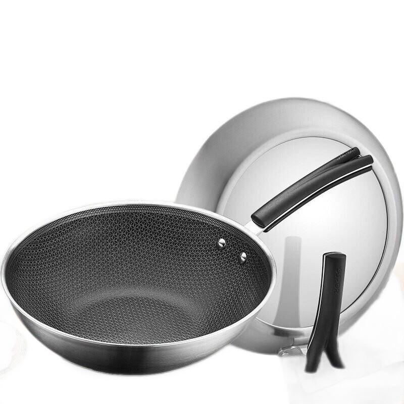 Supor X Jingdun 316 Stainless Steel 30CM Flat-Bottom Wok
