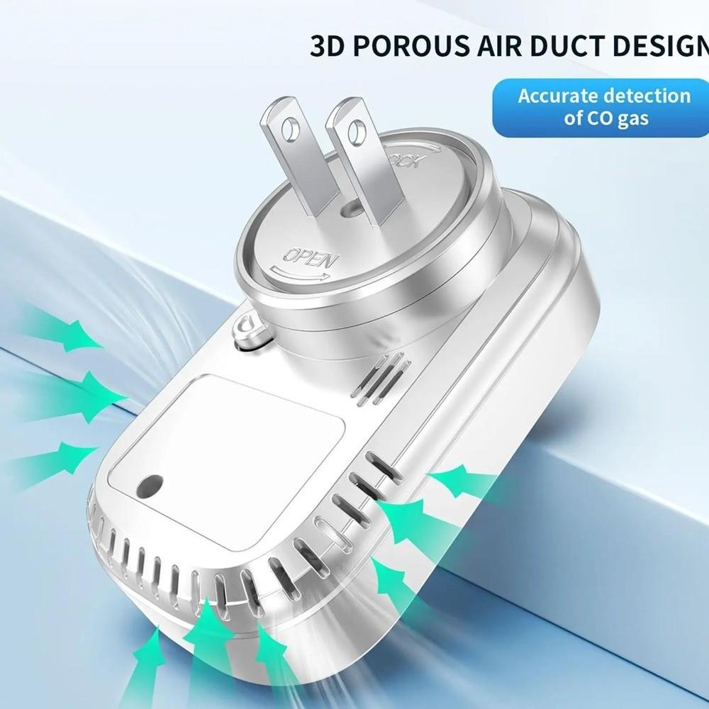 Large Screen CO Monoxide Alarm Real Time Monitoring Temperature Humidity Detector  For Home Outdoor