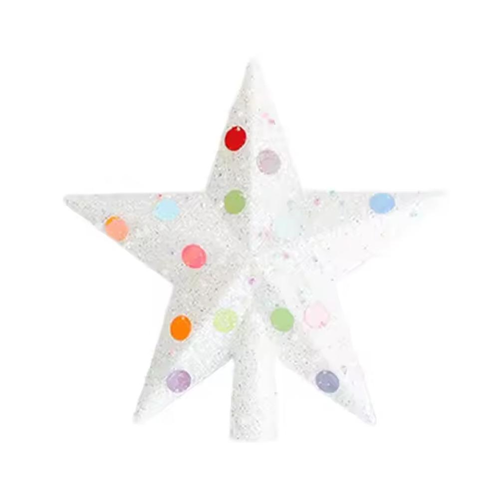 Langlebiger bunter Weihnachtsbaumspitze Stern Kunststoff Wiederverwendbare Baumspitze Pentagramm Glitzer Weihnachtsbaumschmuck Partygeschenke