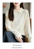 Women's French High-End Crochet Polo Collar Knitwear: Stylish Hollow-Out Lapel Sweater