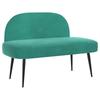 Padded Bench with Backrest Turquoise 110 X 60 X 76 Cm Velvet