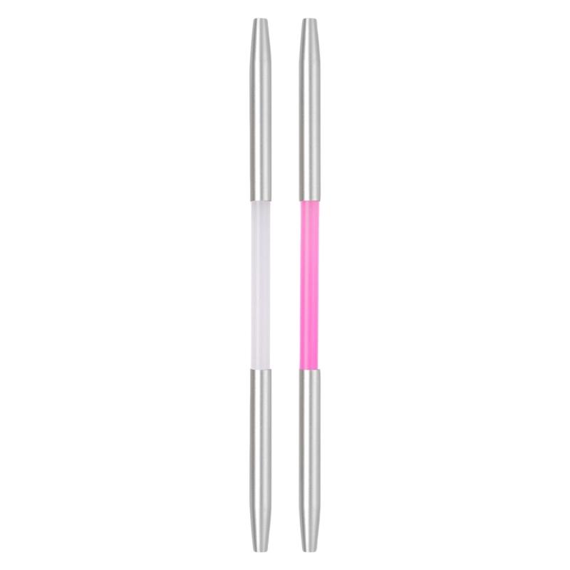 

2Pcs Ended Nail Pen Ergonomic Triangular Handle Clear Body with Sealed Cover for Detailed Painting and Shading 1