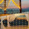 Solar Curtain Light LED Outdoor Waterproof 300leds Garland Decor String Lights Yard Christmas Fairy Wedding Party Terrace Garden