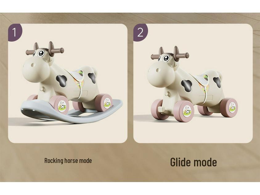 2-in-1 Wooden Rocking Horse for Kids: Rocking Chair & Sliding Car, Ideal Birthday Gift for Ages 1-6.