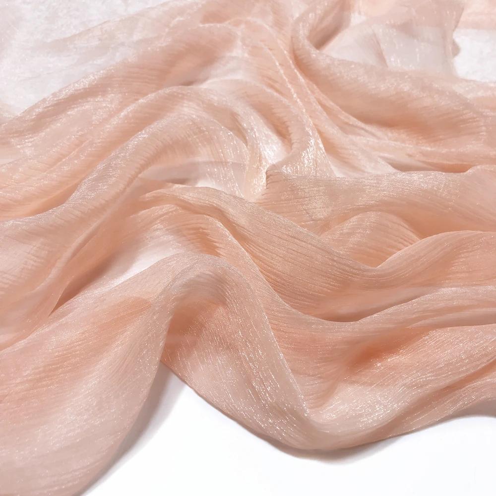 30D Silk Crepe Chiffon Fabric for DIY Hanfu Dress Is A Silver-thread Wrinkled Doll Dress Cos Fabric 100x150cm